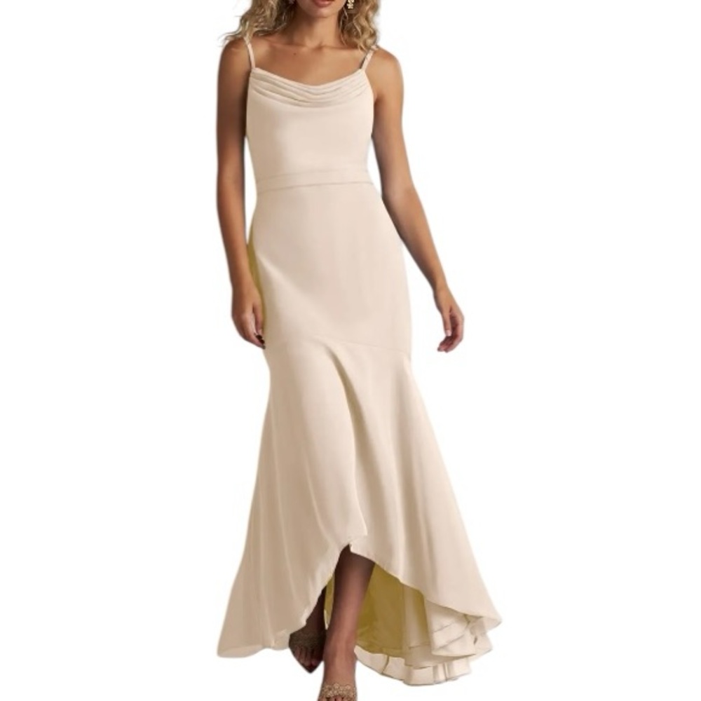 White Alabaster Azazie Bridesmaid Dress‎
